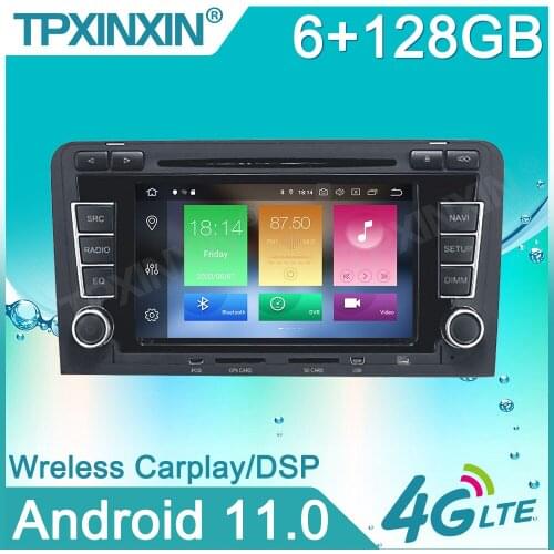 6+128G Android 11.0 For Audi A3 2003-2013 Car Multimedia Player Navigation Audio Radio Stereo Head Unit Car radio 2din