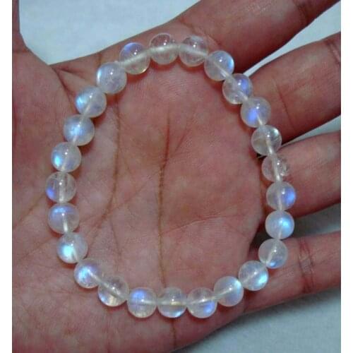 Free Shipping AAAAA Natural Moonstone Round 7mm Beads Bracelet Women Jewelry Accessories Weddings Parties Birthday Gift
