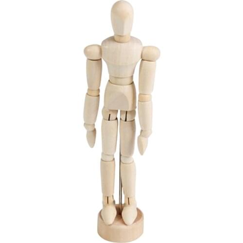 Wooden Figure Manikin Doll Wooden Human Body Model Clothing Mannequin Model Unisex 12 Inch Jointed Articulated Mannequin
