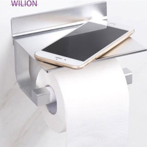 1pcs Space Aluminum Material Toilet Paper Holder Bathroom Moible Phone Shelf Accessory Popular Used