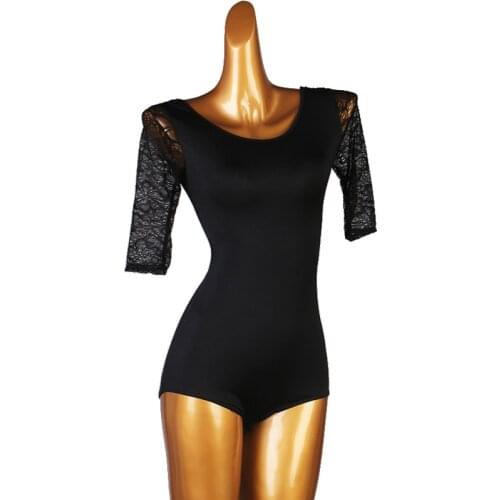 Professional Latin Dance Tops For Women Sexy V-Neck Lace Latin Dance One-Piece Costumes Practice Performance Clothes DQS6506