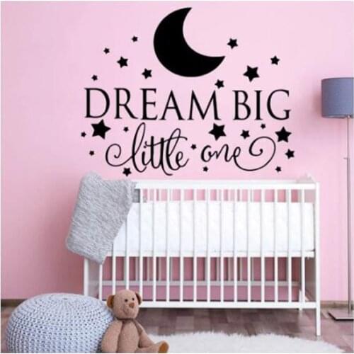 For Baby Room Decor Decal Wall Stickers Big Little Cartoon Dream A Vinyl Quotes Wall Sticker Decor Room Decor Aesthetic