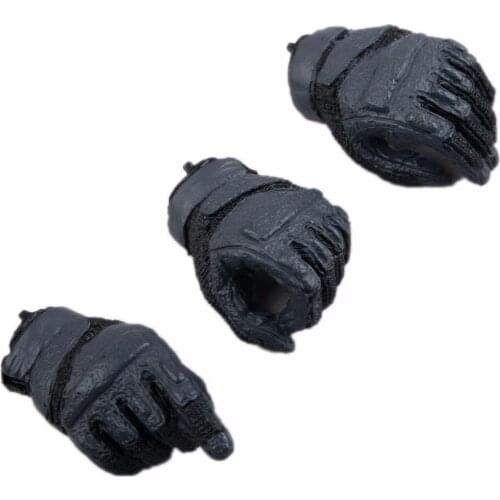 [wamami] 1:6 Scale Action Figure Toy Black Gloves Hands Diy Accessories 3pcs