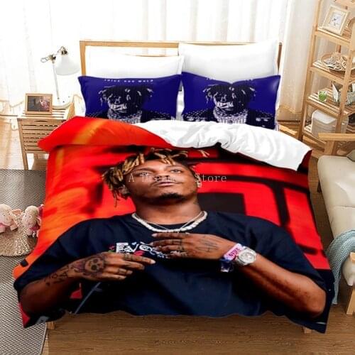 Juice Wrld Bedding Set Single Twin Full Queen King Size Stars Juice Wrld Bed Set Childrens Kid Bedroom Duvetcover Sets