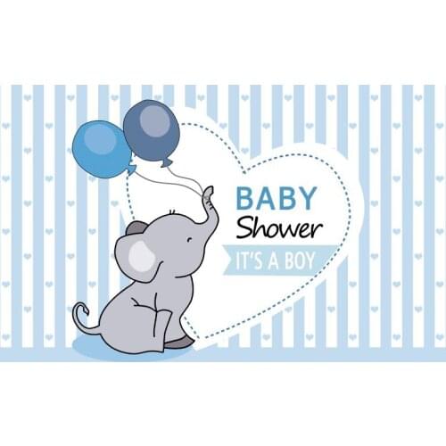 Laeacco Baby Shower Elephone Balloon Scene Baby Photography Backdrops Customized Photographic Backgrounds For Photo Studio