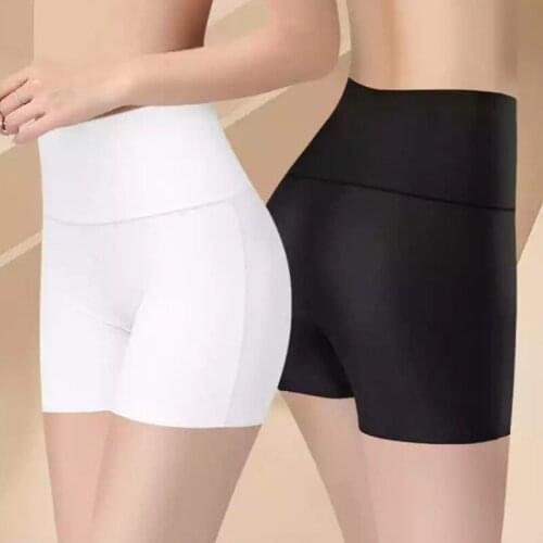 USHINE Summer ice silk womens high low waist solid safety short pants underwear girls boxer short pants dance underwear