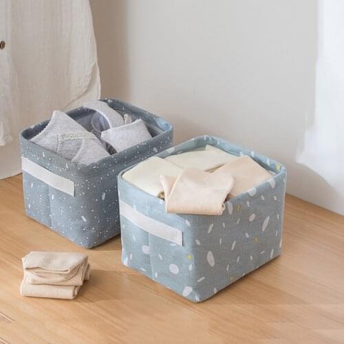 1 pcs Waterproof Cotton Linen Storage Basket Laundry Basket Trash Storage Box Clothing Sundries Underwear Toy Storage Organizer