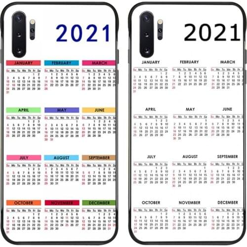 Fashion 2021 Calendar Phone Case For Samsung Galaxy Note20 ultra 7 8 9 10 Plus lite M21 M30S M51 M31 J8 2018