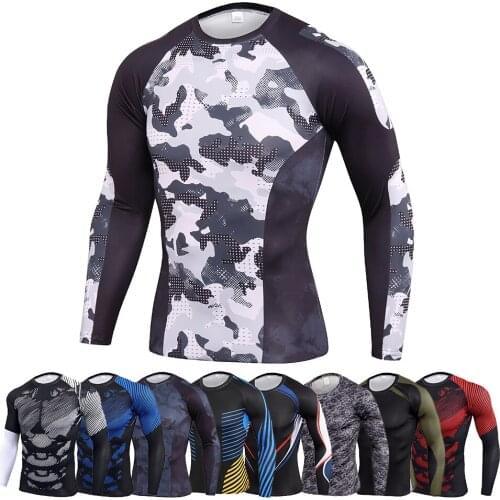 Running Men Fitness Gym Clothing t Shirt Bodybuilding Dry Fit Compression T-Shirts Sport Workout Long Sleeve Quick Dry Shirt