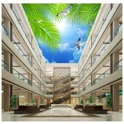 Papel parede mural wallpaper Leaves cloud ceiling pigeon 3d murals wallpaper for living room Home Decoration