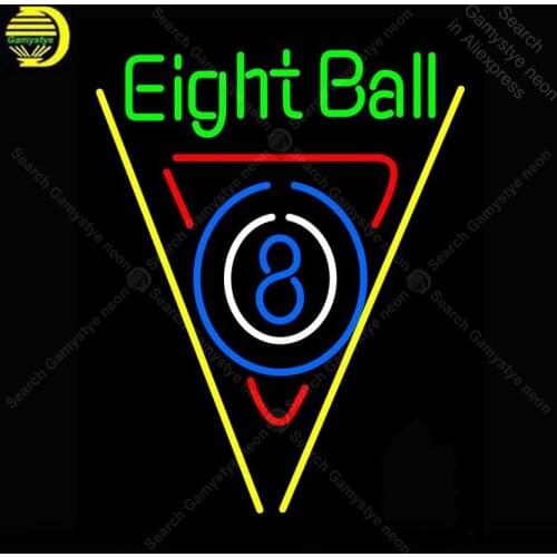 Neon Sign for Eight Ball Pool Bar Neon Bulb sign handcraft Beer bar pub glass neon signboard Decorate Hotel restaurant wall lamp