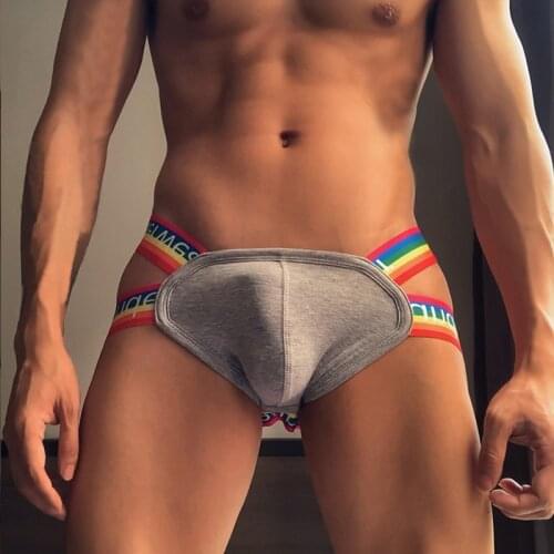 New!! Men Underwear Sexy Jockstrap 3 Color Men Thong Cotton Gay Jockstrap Comfortable Underpants Breathable Soft High Quality