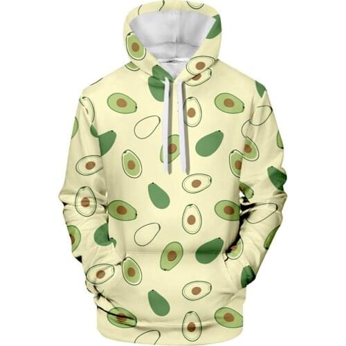 New Products Creative Avocado Peripheral Printing 3D Hooded Drawstring Mens Cos Outfit Can Be Customized