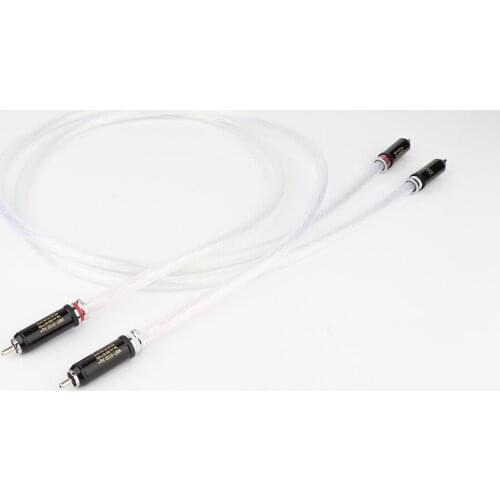 Pair 5N Silver Plated RCA Analogue Cable HIFI RCA Audio Cable For CD AMP