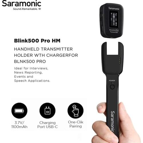 Saramonic Blink500 Pro HM Rechargeable Handheld Mic Transmitter Holder for Blink 500 Pro B1 B2 TX Wireless Lavalier Microphone
