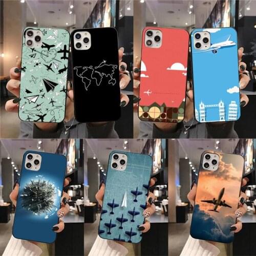 Popular Planes Map Designs Phone Case for iphone 12 pro max mini 11 pro XS MAX 8 7 6 6S Plus X 5S SE 2020 XR case