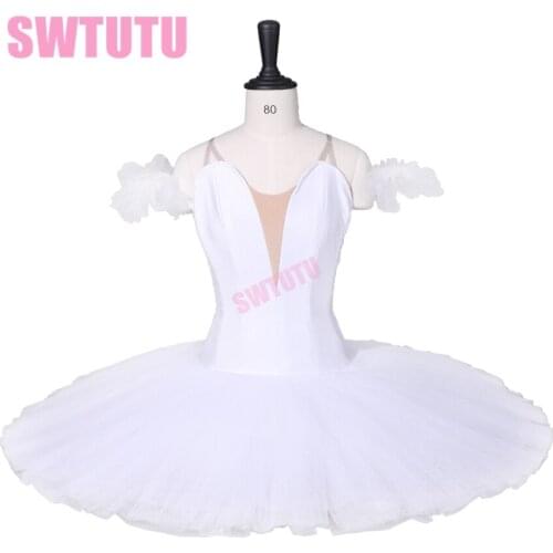 Girls Professional Tutu White Swan Lake Pancake Dance Costumes Tutu Dress Adult Classical Ballet Tutus For Girls BT9111