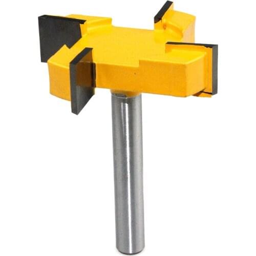 1/2 Shank 8-Handle Four-Blade T-Knife Slotting Knife Bottom Knife Woodworking Milling Cutter Large Diameter