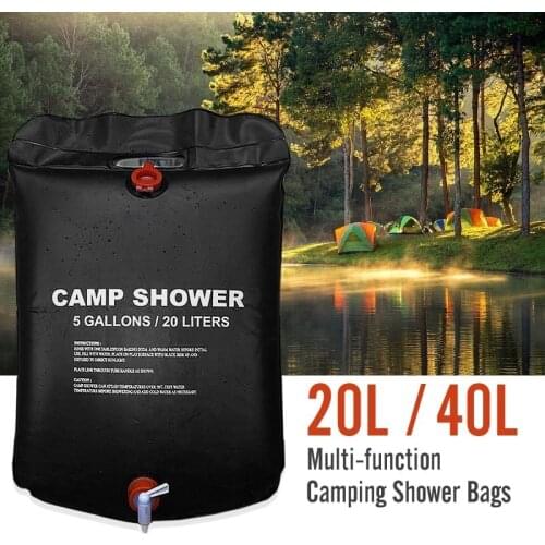 20/40L High Capacity Outdoor Shower Water Bag Family Portable Shower Bag Camping Hiking Solar Heated Shower Bag Wonderful Kits