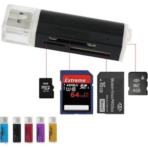 USB2.0 Micro SD Card Reader External TF Flash Memory Cards Adapter MCC Multi-function Carte reader free shipping