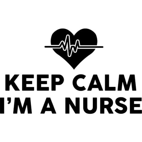 15.5CM*9.3CM Keep Calm I'm A Nurse Heartbeat Vinyl Decor Decals Car Accessories Car Sticker