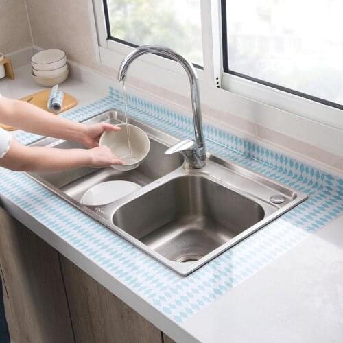 Kitchen Waterproof Oilproof Sink Sticker Wash Basin Sealing Tape Sink Corner Line Sticker Aluminum Foil Adhesive Sealing Strip