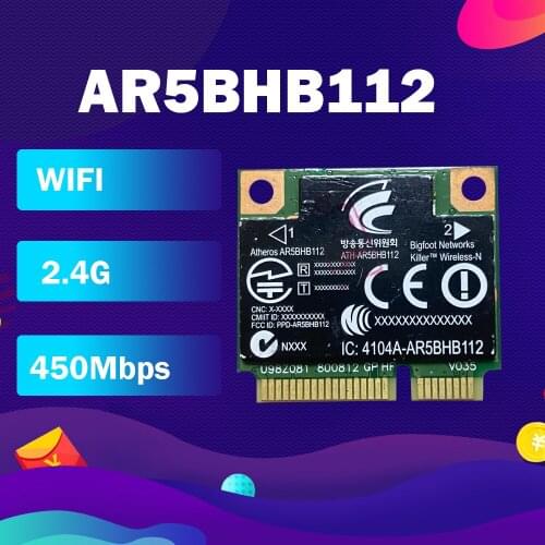 Atheros AR9380 AR5BHB112 Killer N1103 450Mbps Half Mini PCI-e WLAN Wireless Card