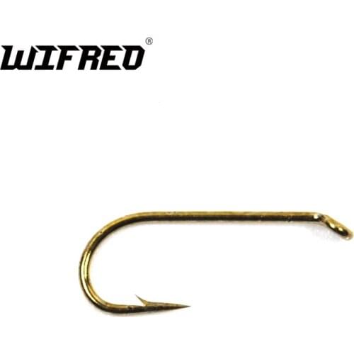 Wifreo 100PCS #12 Fly Tying Hook Bronzed Bent Eye Barbed High Carbon Steel Trout Fishing Hook