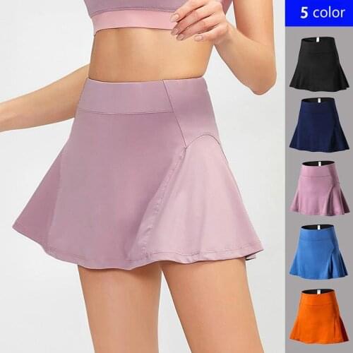 Women High Waist Sports Skirt Quick Dry Blue Black Pink Tennis Training Skirts Running Fitness Female Plus Size
