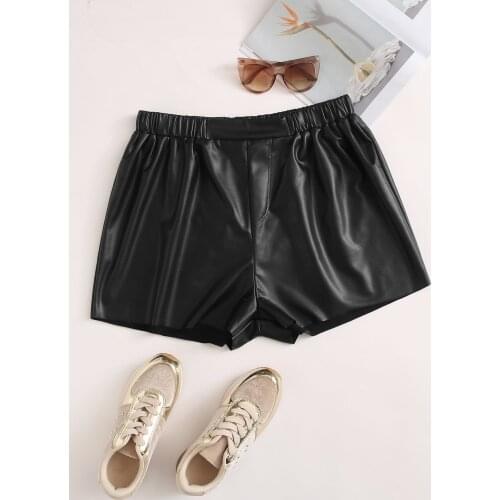 Pu womens leather pants 2021 spring and autumn new leisure Street Style shorts