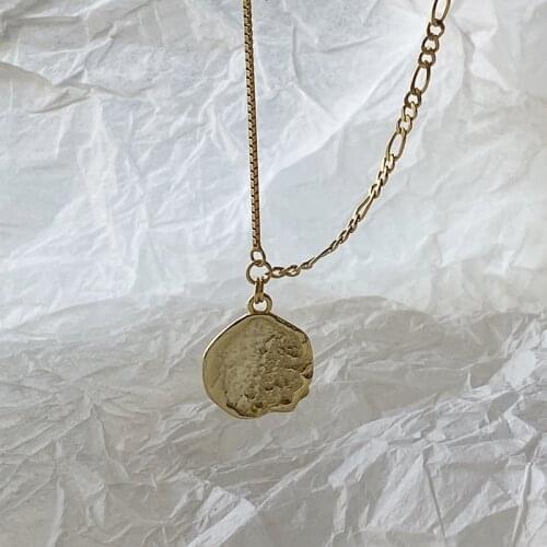 Silvology 925 Sterling Silver Ocean Waves Pendant Necklace Asymmetry Chain Irregular Texture Necklace for Women Simple Jewelry