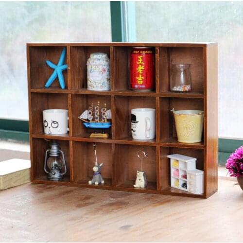 1PC Retro Multi Layer Wooden Furniture Storage Box Cabinet Wall Storage Cabinet Display Box For Home Hecor
