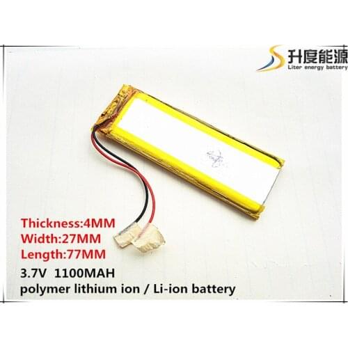 10pcs/lot 3.7V 1100mAh 402777 Lithium Polymer Li-Po li ion Rechargeable Battery cells For Mp3 MP4 MP5