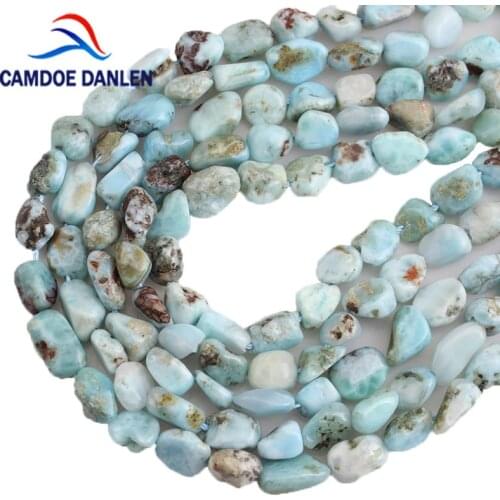 100% Natural Lrregular Stone Dominican Larimar Beads 8-10mm 15inches Gravel Beads FIT Diy For Jewelry Making Wholesale