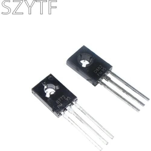 20PCS ( 10PCS 2SD882 D882 +10PCS 2SB772 B772 ) TO-126