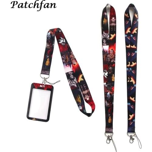 AD439 Patchfan Cartoon Horror Movie Lanyard Keychain keys Badge ID Mobile Phone Rope Kids Gifts Lanyard With Card Holder Cover
