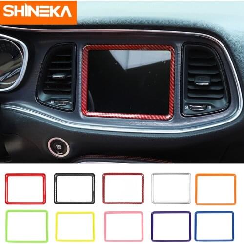 Interior Accessories For Dodge Challenger Car Dashboard GPS Navigation Frame Decoration Cover Sticker for Dodge Challenger 2015