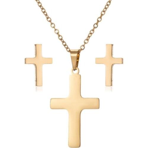 AsJerlya Simple Classic Fashion Double Sided Cross Antique Silver Color Pendant Girl Short Long Chain Necklace Jewelry For Women