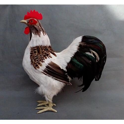 Big new simulation chicken toy resin&fur cock model gift about 34X17X43cm 1079