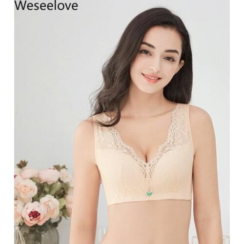 Weseelove Pushup Bra Skin Bra Sexy Lace Underwear Plus Size Women 120DE Light and Breathable Bralette Fixed Shoulder Strap X23-3