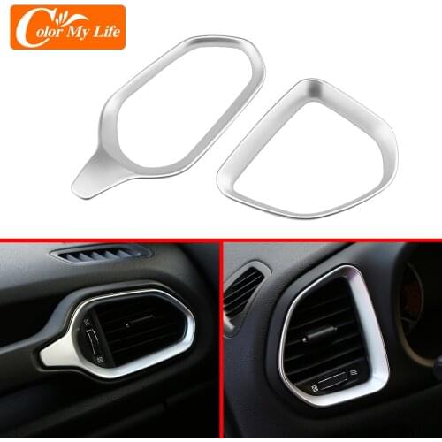 Car Air Vent Cover for Jeep Renegade 2015 2016 2017 2018 2019 2020 LHD ABS Chrome Interior Air Conditioning Outlet Trim Stickers