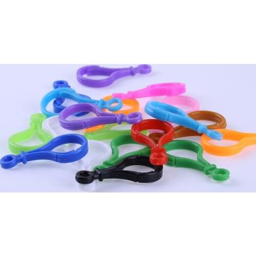 10pcs Colored plastic key chain Mixed colors cannot be selected For DIY Hama Beads Handmake Accessary Iron Beads