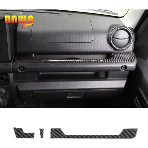 BAWA Interior Carbon Fiber Decorative Stickers Strip on Center Console Accessories for Suzuki Jimny 2019
