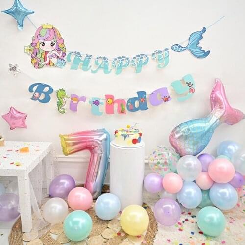 Girl birthday party decoration props birthday balloon banner decoration baby birthday decoration