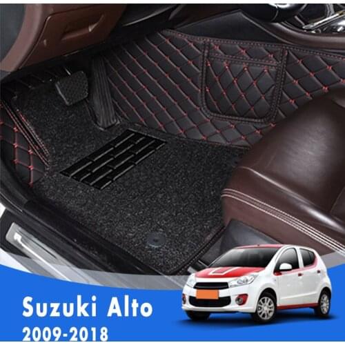 For Suzuki Alto 2018 2017 2016 2015 2014 2013 2012 2011 2010 2009 Luxury Double Layer Wire Loop Car Floor Mats Auto Carpets
