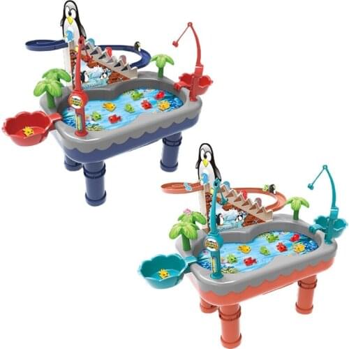 Electric Magnetic Penguin Climbing Stairs Fishing Toy Pond Penguin Climb Stairs Q6PD