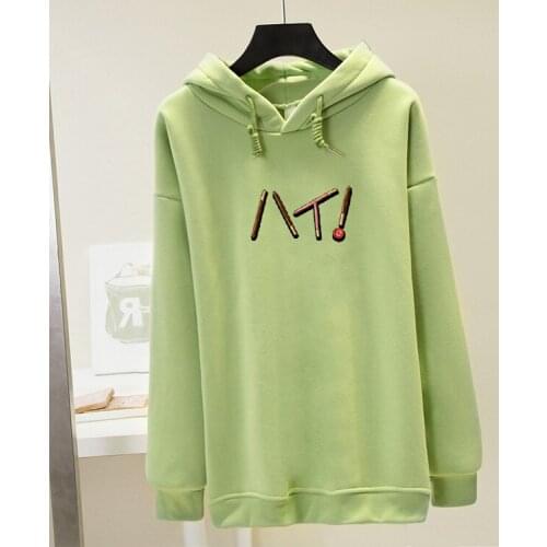 Chocolate Stick Print Kpop Kawaii Sweatshirt Winter Streetwear Fleece Oversized Hoodie Harajuku Womens Jacket Feminine Itself