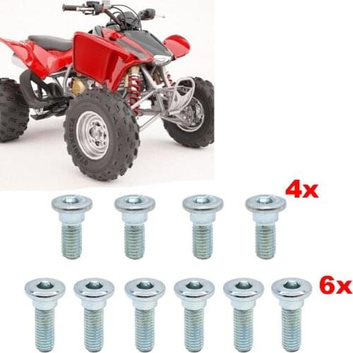 10 PCS White zinc FRONT & REAR BRAKE ROTOR BOLT KIT For Honda 2004-2014 TRX450R , 2002-2014 400X Sportrax ATV BRAKE ROTOR Screw