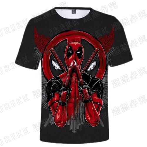Deadpool 3D Printed Fashion Men Short Sleeve Shirt Cool Marvel Comics Children T-shirt Oversized Tee Shirt For Male