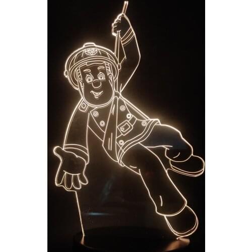 2019 Hot Selling 3D Lamp Peoples Hero Fireman Sam Battery Powered Dropshipping bright base for indoor decor led night light lamp